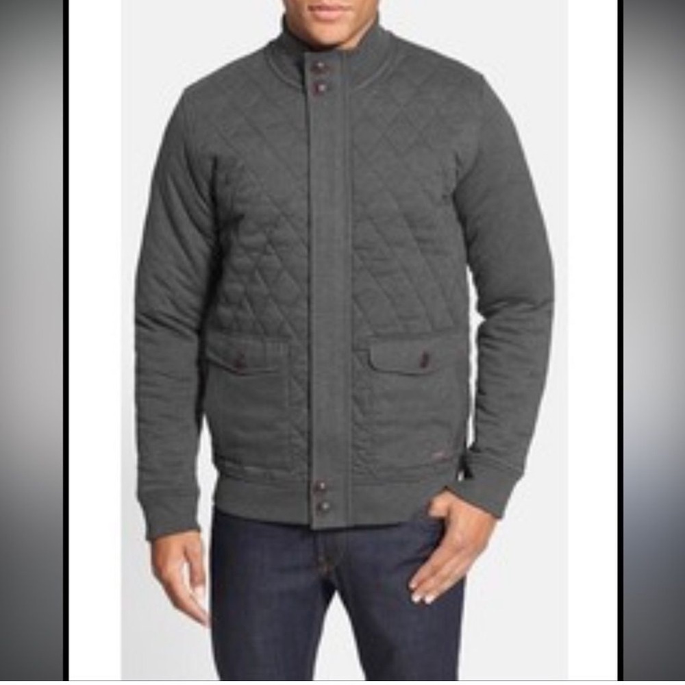 Ted Baker London Men’s Grey Quiltin Quilted Full Zip Jacket XL‎